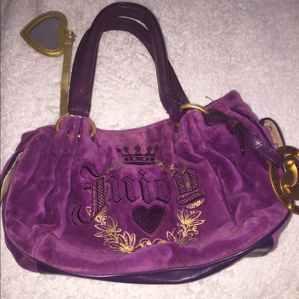 Fuchsia velvet/velour Juicy couture purse